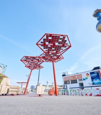 Pomegranate Inspired Community Social Plaza by ASPECT Studios